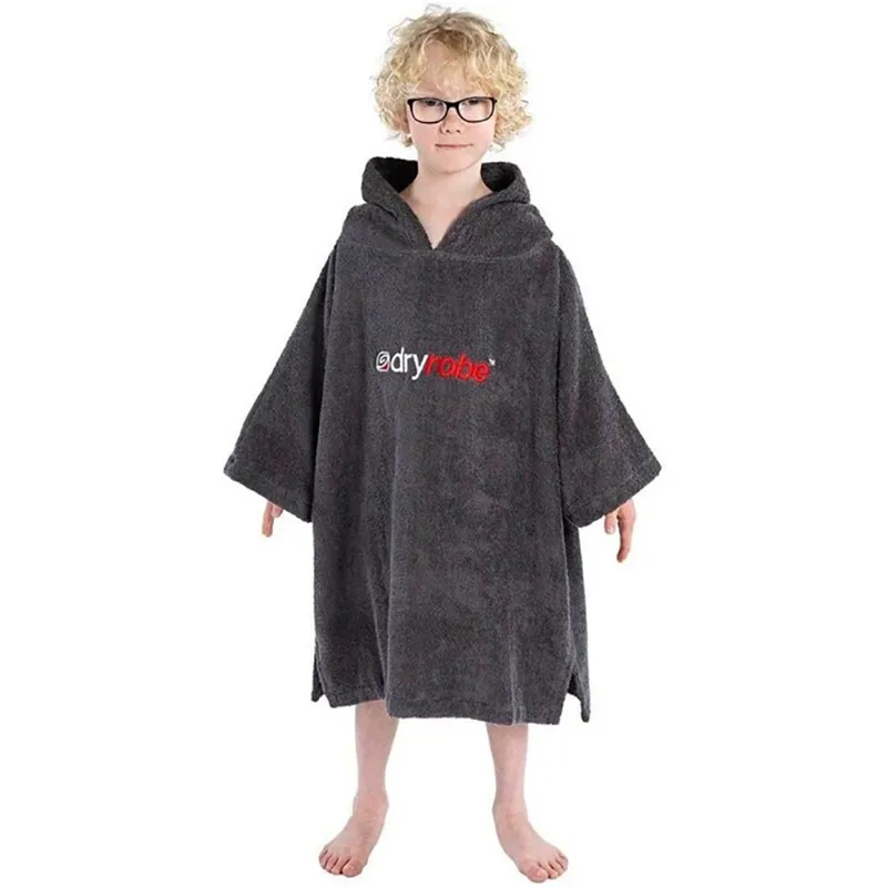 Dryrobe Kids Organic Cotton Towel Robe V3 Small 10-13 Years Slate Grey-3